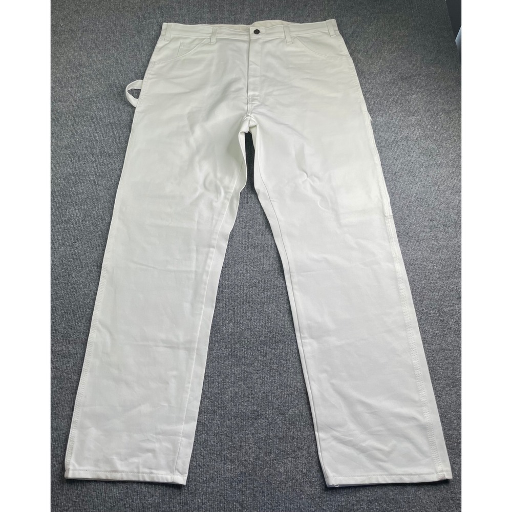 Dickies Painter Pants Men's 38x34 White Sherwin Williams Carpenter Utility